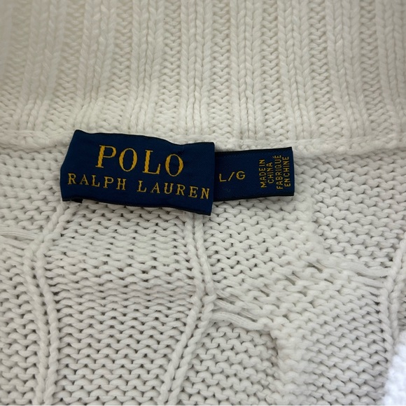 Ralph Lauren Cable Knit Zip Up High Neck Sweater - Picture 5 of 5